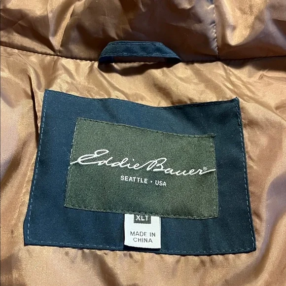 Eddie Bauer EB650 Goose Down Puffer Jacket Insulated Warm Hooded Winter Coat XLT - Picture 4 of 11